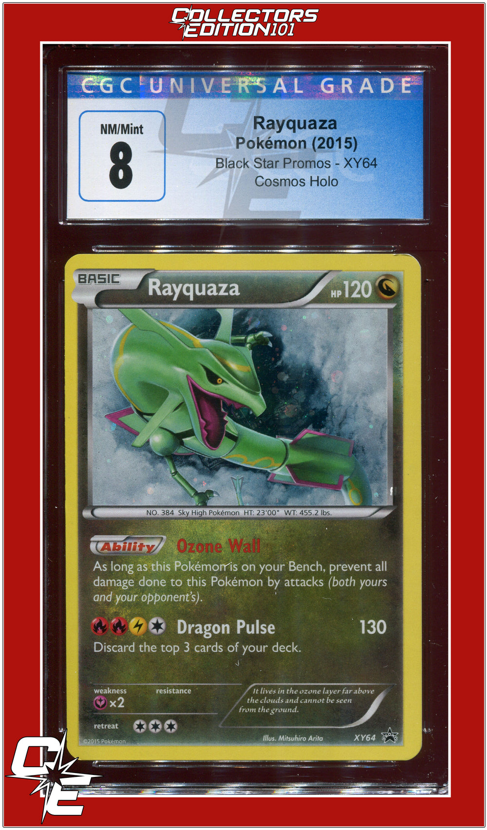 Black Star Promo Rayquaza Cosmos Holo XY64 CGC 8