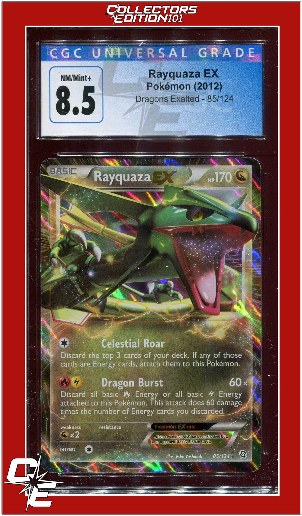 Dragons Exalted Rayquaza EX 85/124 CGC 8.5