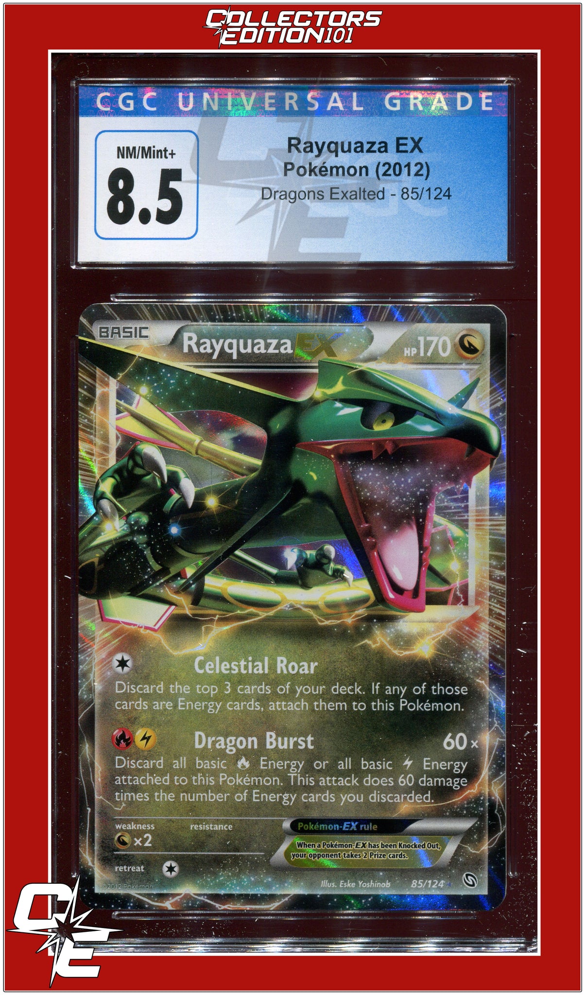 Dragons Exalted 85 Rayquaza EX CGC 8.5 | Collectors Edition 101 Dragons Exalted 85 Rayquaza EX CGC 8.5 | Collectors Edition 101