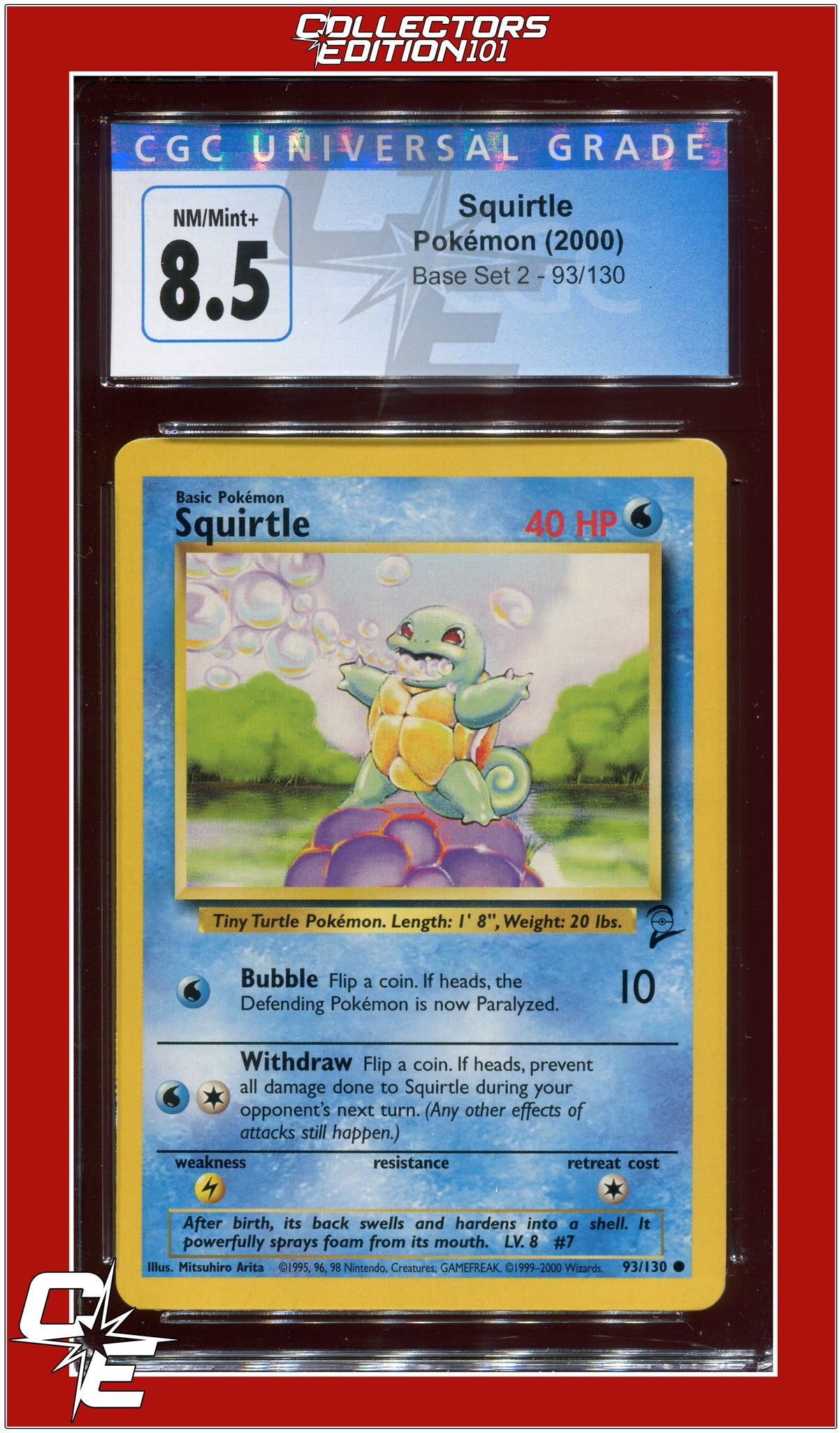 squirtle graded card Base Set II 93 Squirtle CGC 8.5
