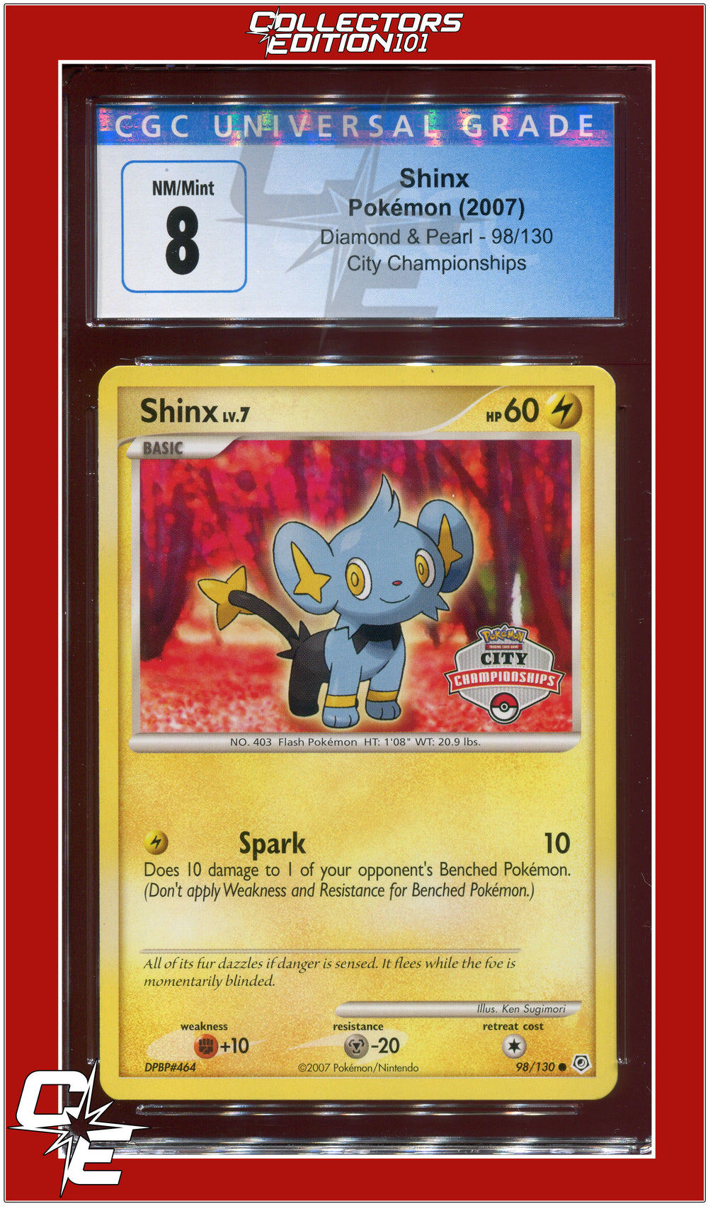 Diamond & Pearl Shinx City Championships 98/130 CGC 8