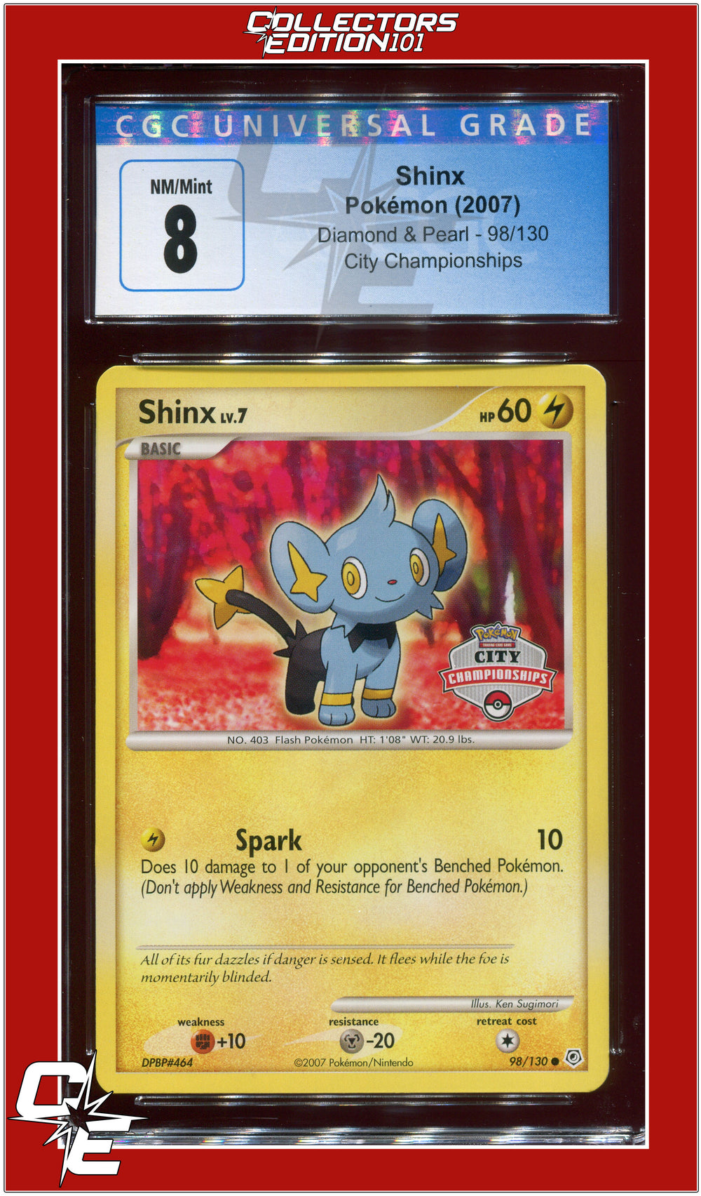 Diamond & Pearl Shinx City Championships 98/130 CGC 8