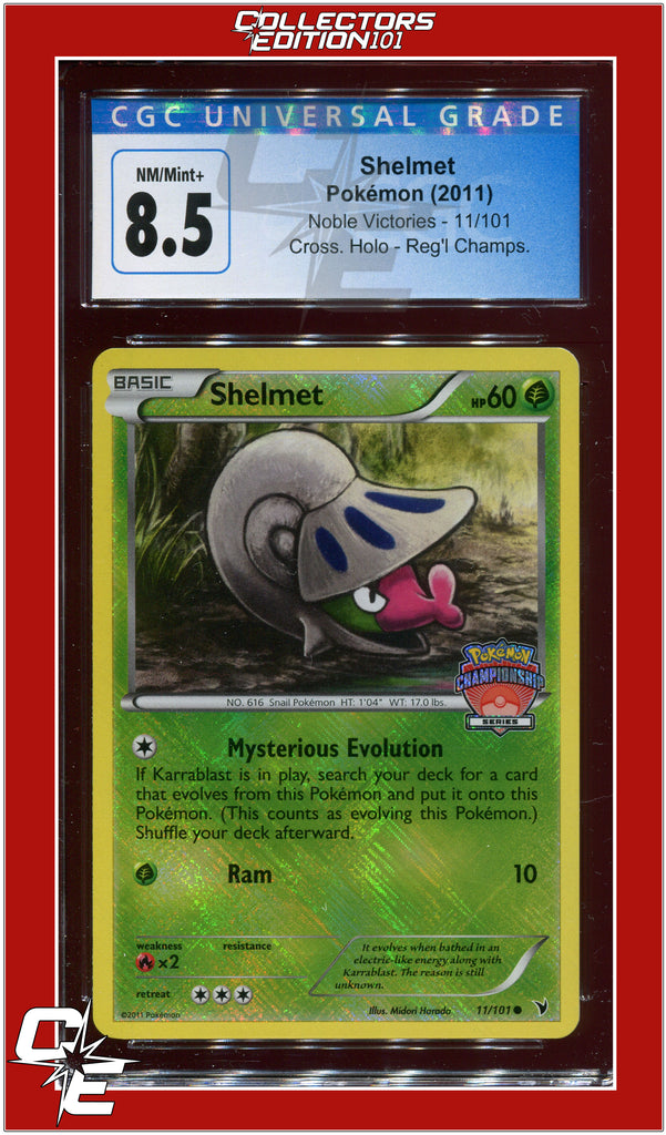 shelmet pokemon card Noble Victories 11 Shelmet Cross. Holo Reg'l Champs. CGC 8.5