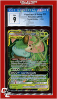 Cosmic Eclipse Venusaur & Snivy GX 1/236 CGC 9
