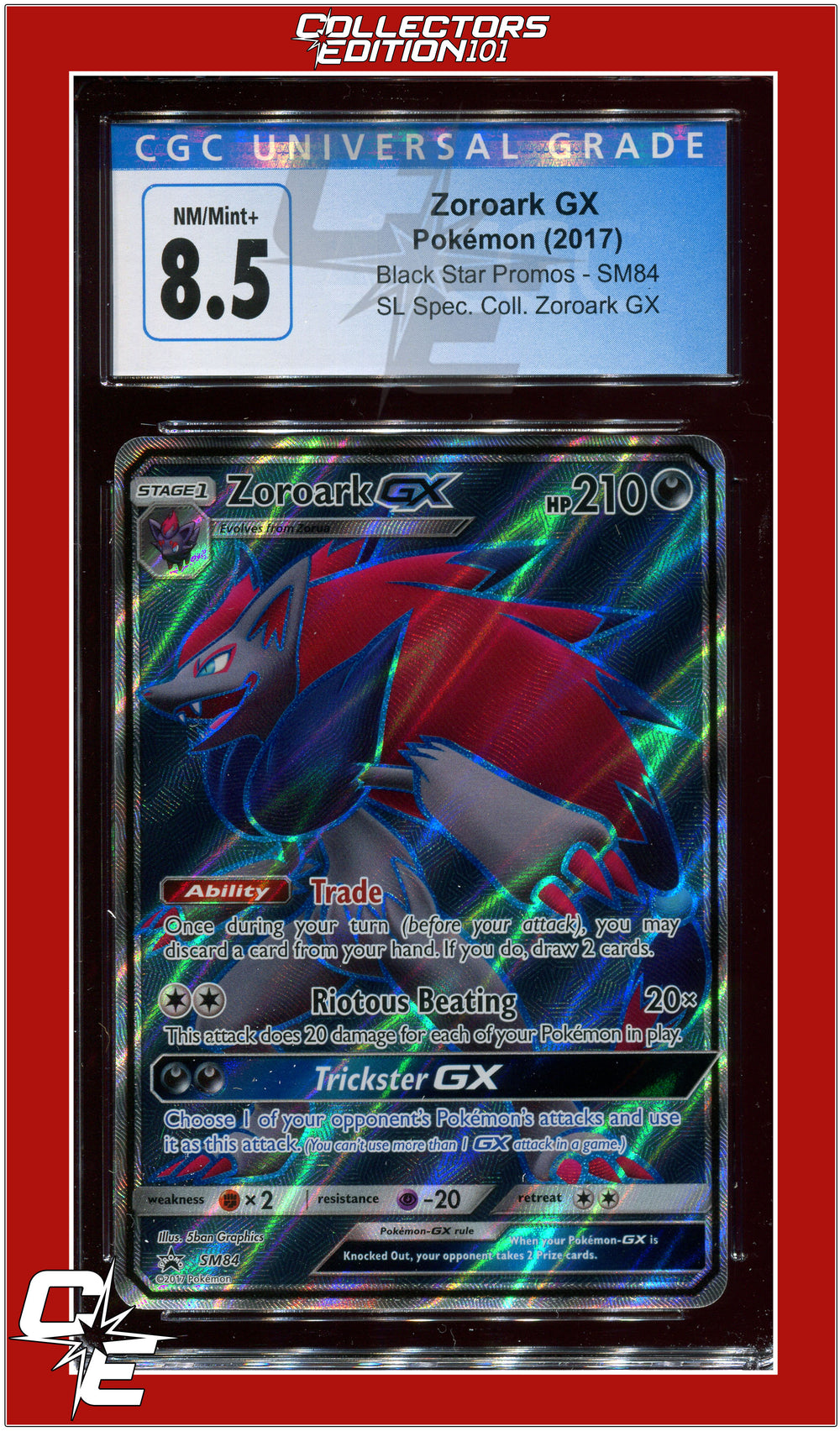 Black Star Promo Zoroark GX SM84 CGC 8.5