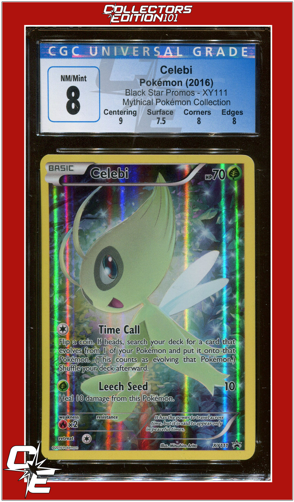 Black Star Promo Celebi XY111 CGC 8 - Subgrades