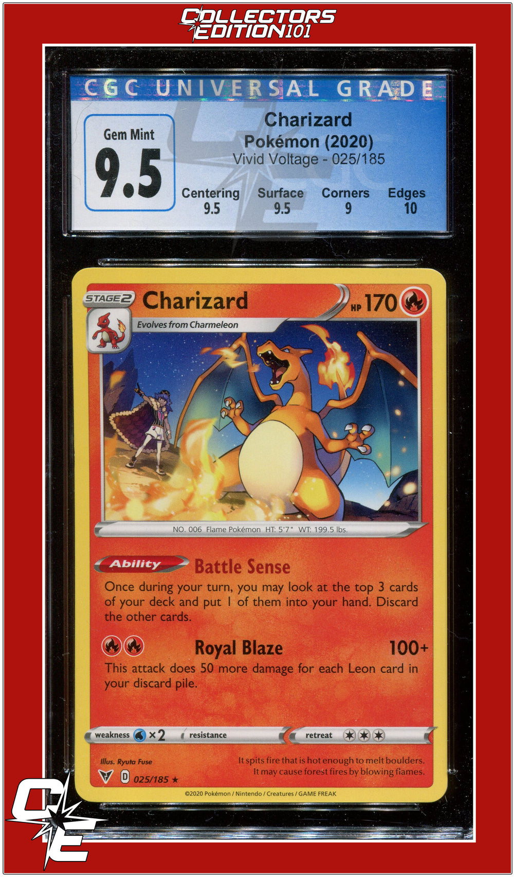 Vivid Voltage 25 Charizard CGC 9.5 - Subgrades