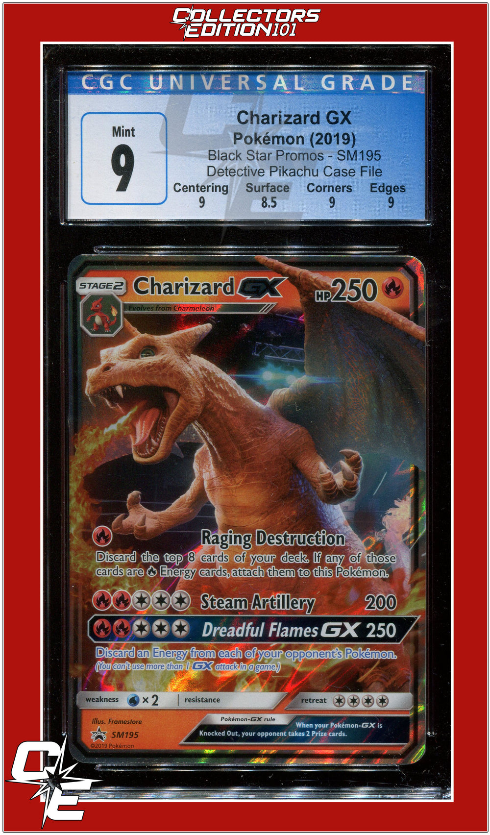 Black Star Promo Charizard GX SM195 CGC 9 - Subgrades