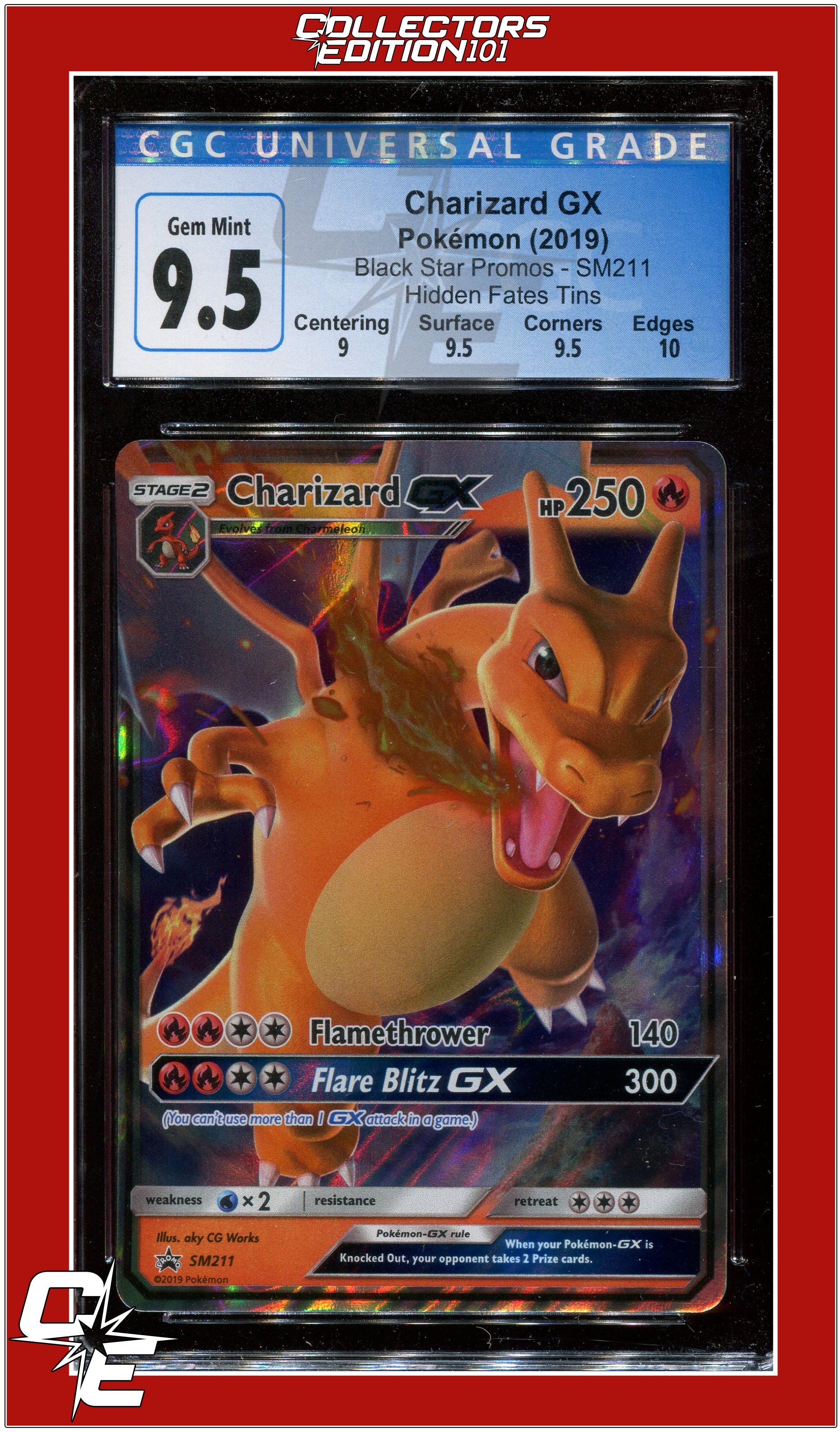 Black Star Promo Charizard GX SM211 CGC 9.5 - Subgrades