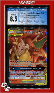 Cosmic Eclipse Charizard & Braixen GX 22/236 CGC 8.5 - Subgrades