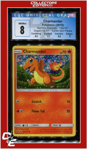 Burning Shadows Charmander Sequin Alt Art 18a/147 CGC 8 - Subgrades