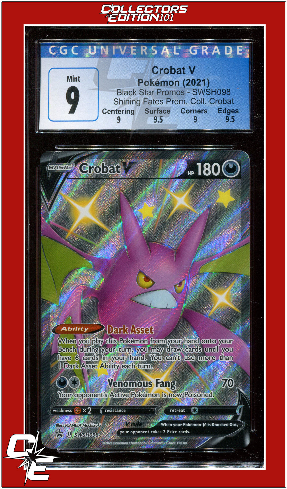 Black Star Promo Crobat V SWSH098 CGC 9 - Subgrades