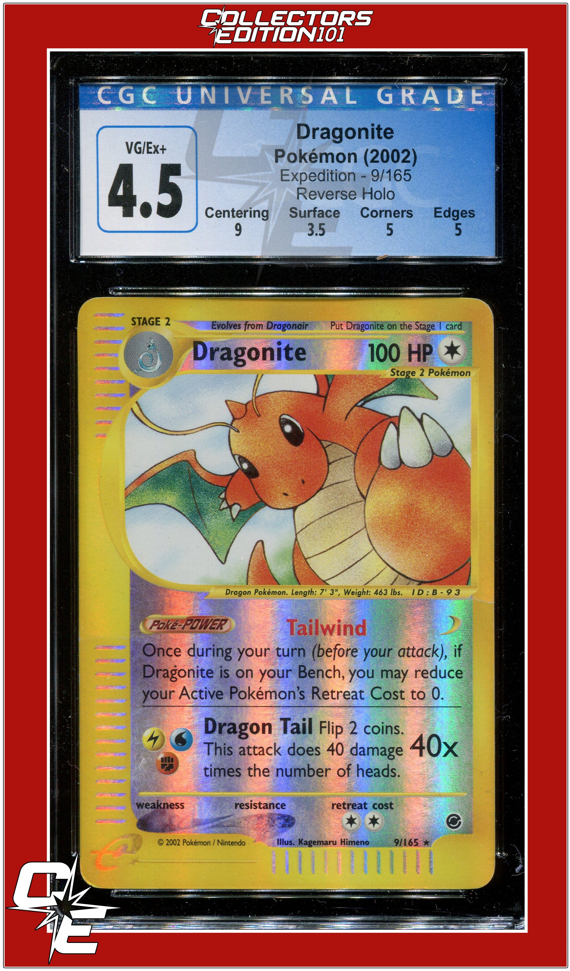 Authentic Dragonite Expedition HOLO RARE 9/165