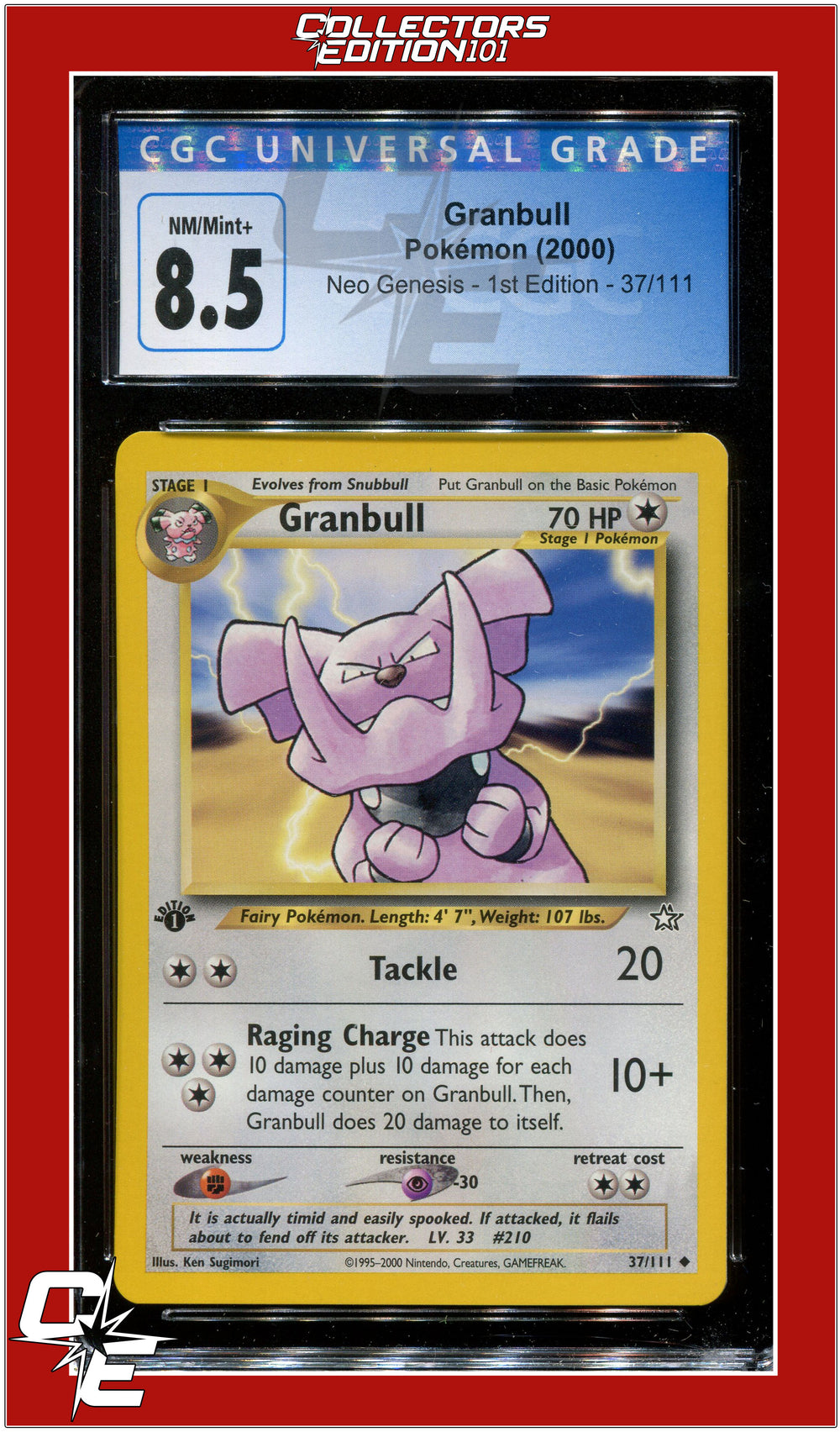 Neo Genesis 1st Edition Granbull 37/111 CGC 8.5