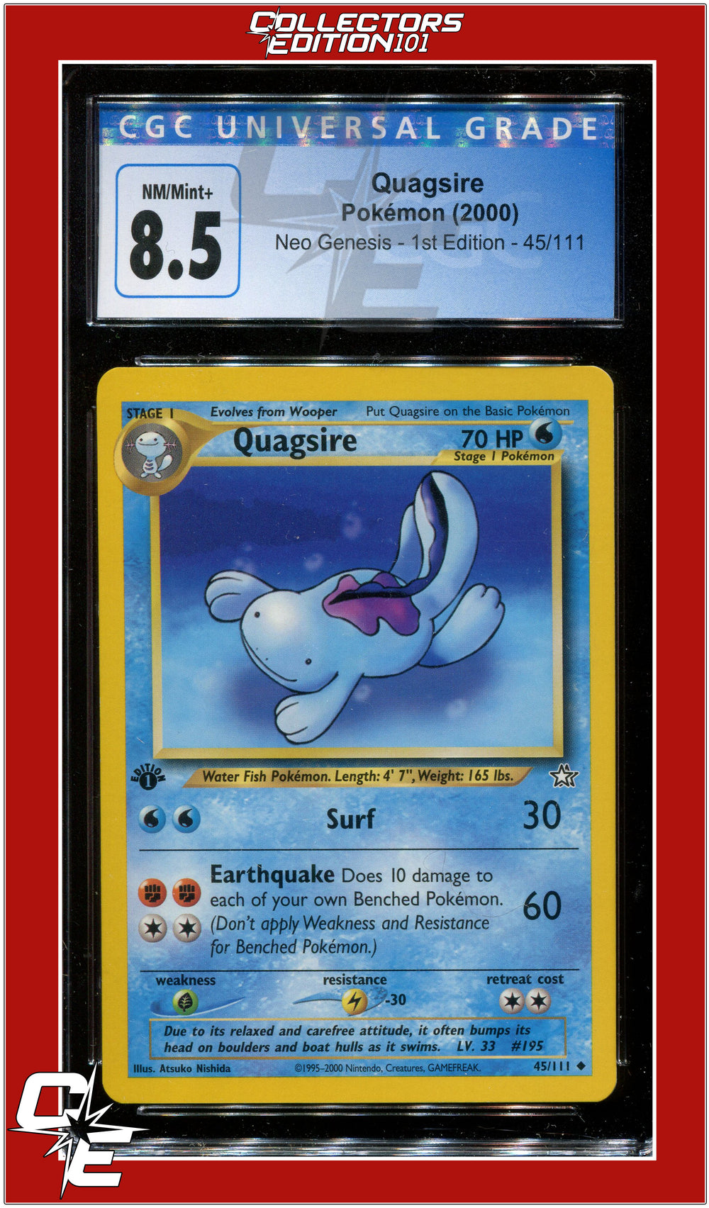 Neo Genesis 1st Edition Quagsire 45/111 CGC 8.5