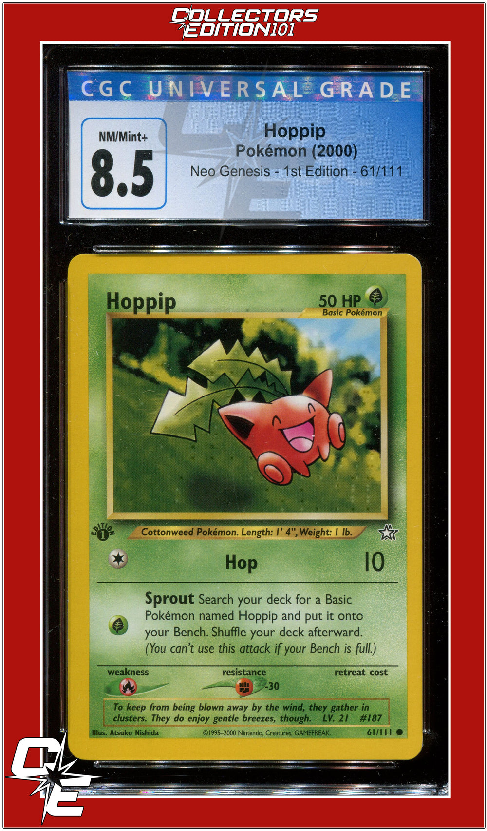 Neo Genesis 1st Edition Hoppip 61/111 CGC 8.5