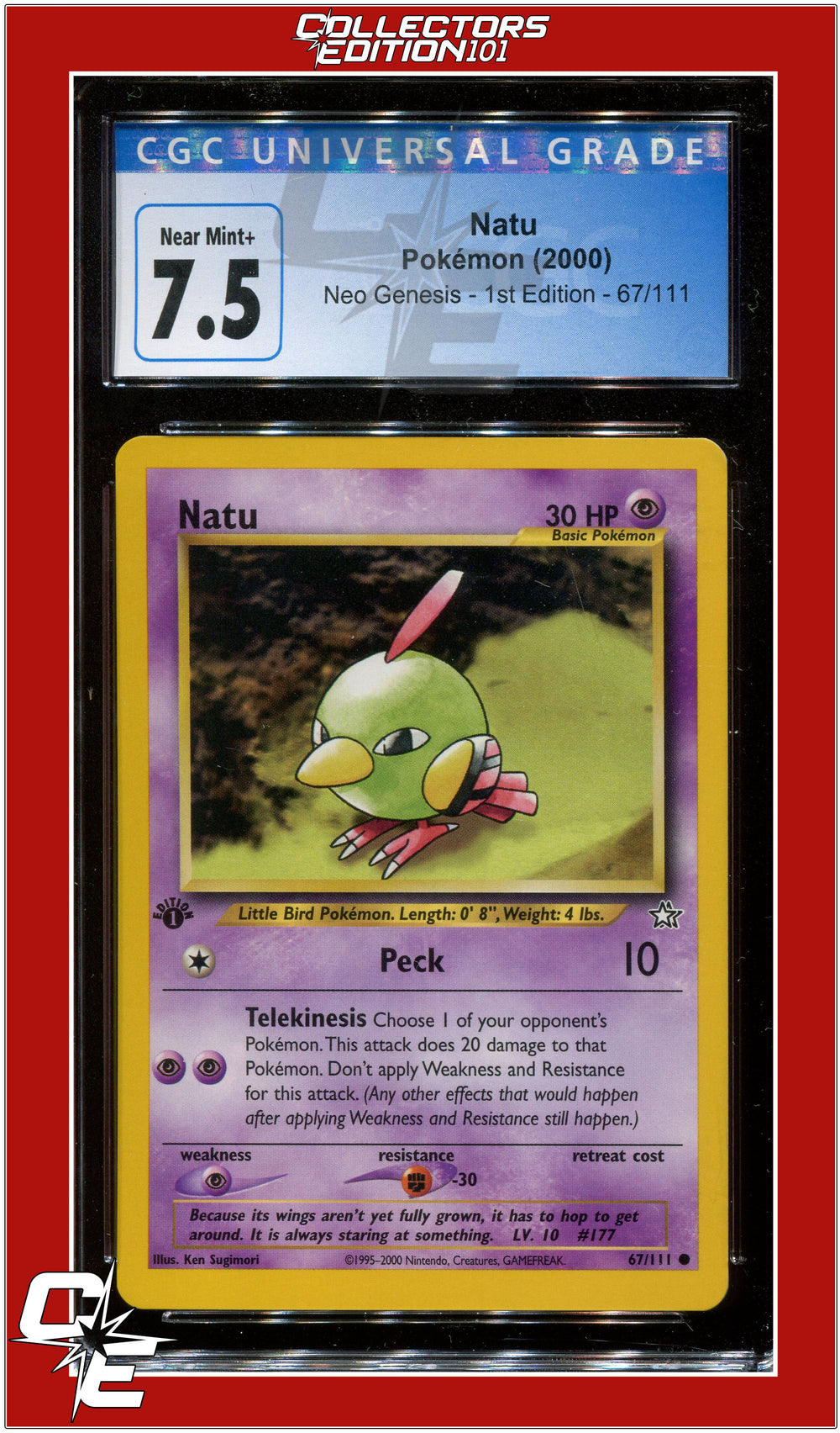 Neo Genesis 1st Edition Natu 67/111 CGC 7.5