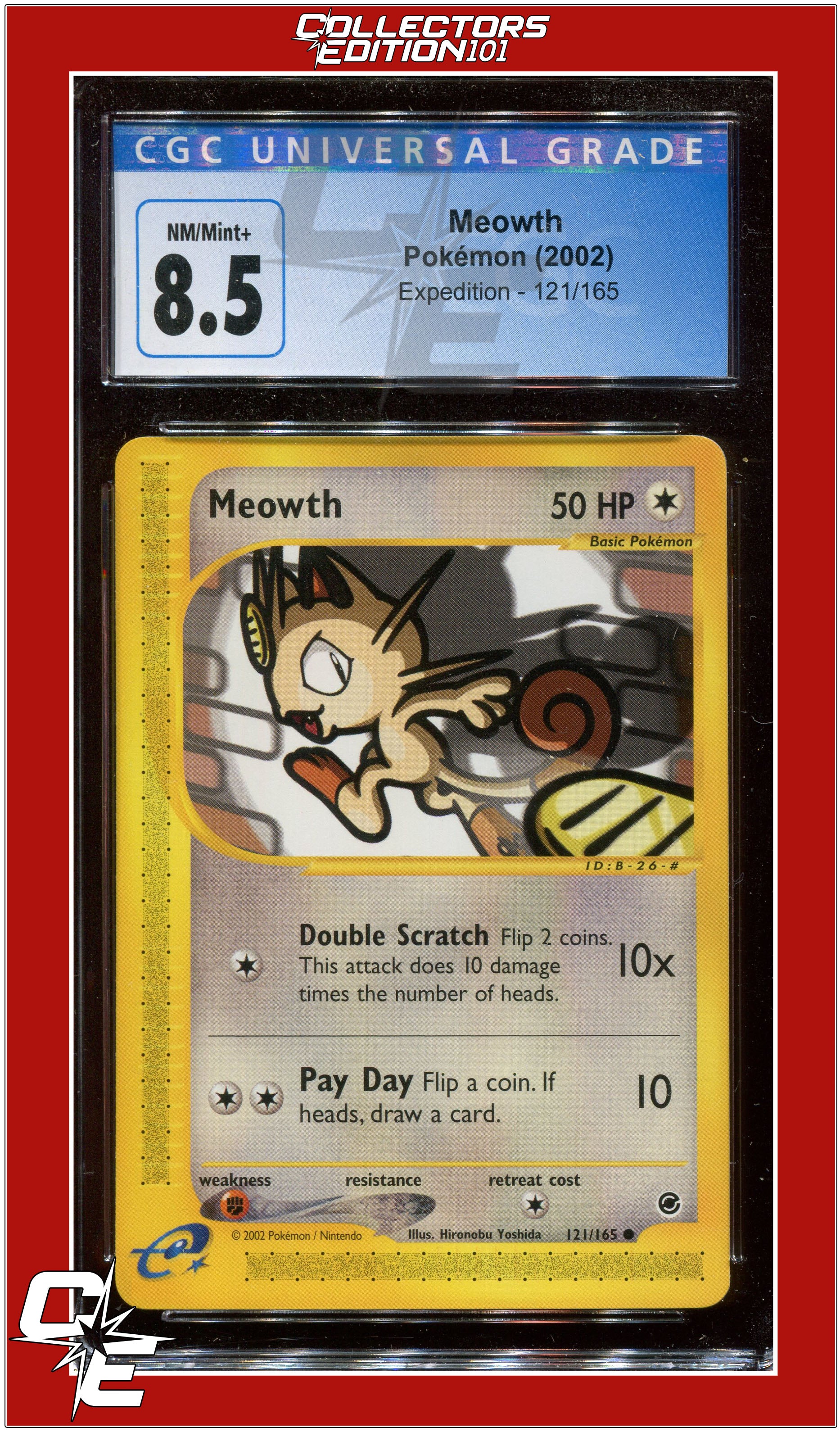 Expedition Meowth 121/165 CGC 8.5