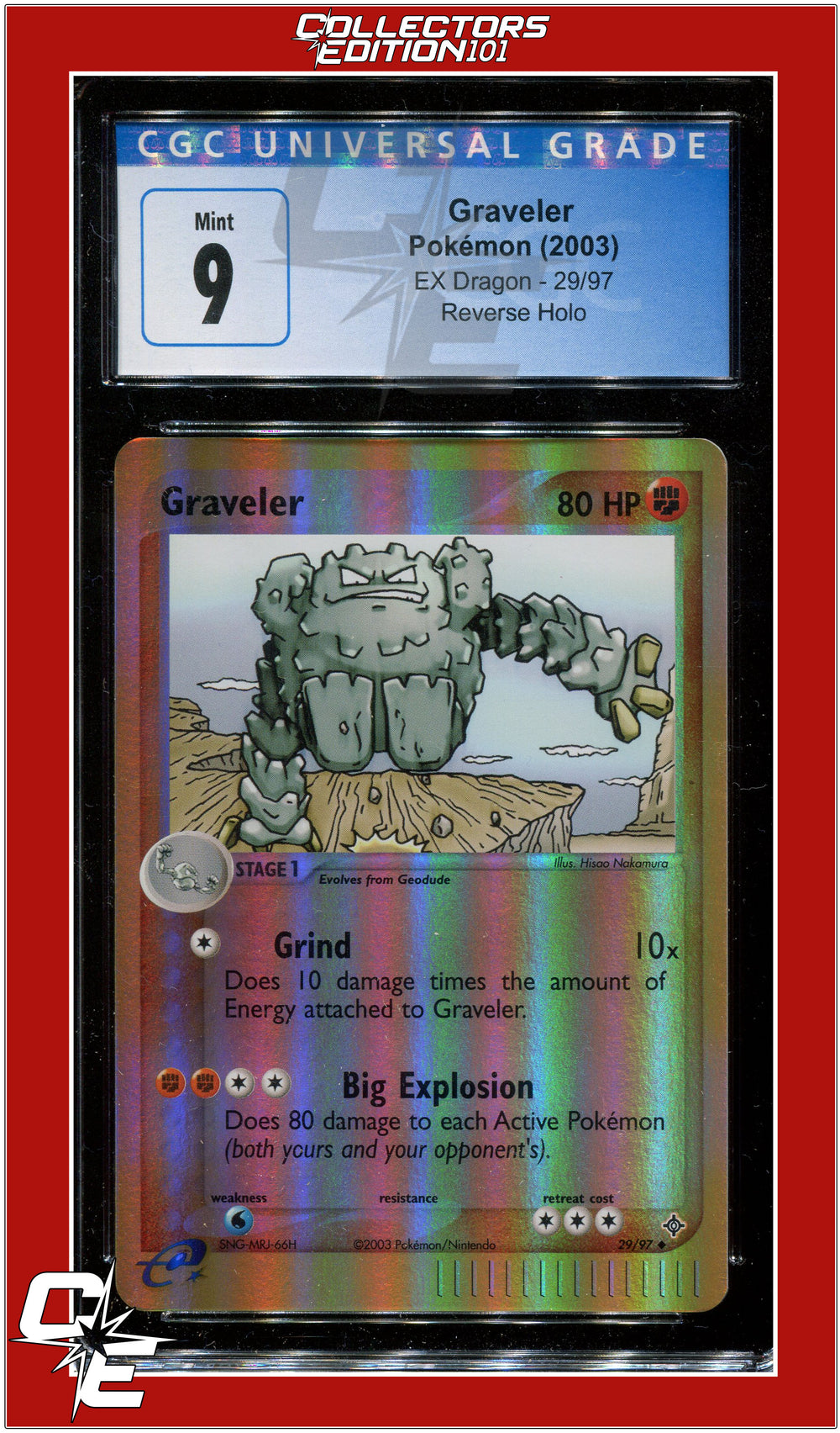 EX Dragon Graveler Reverse Holo 29/97 CGC 9