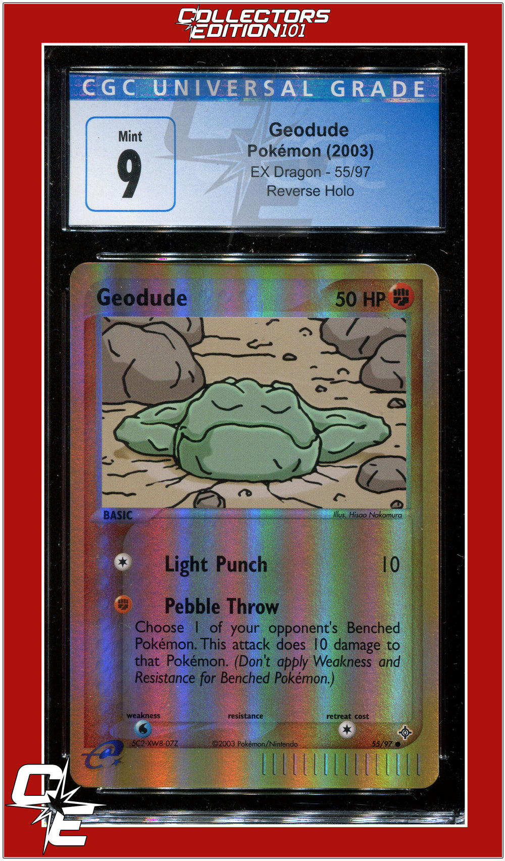 EX Dragon Geodude Reverse Holo 55/97 CGC 9