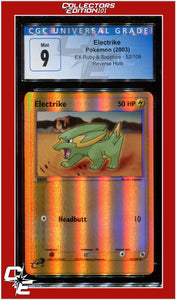 EX Ruby & Sapphire Electrike Reverse Holo 52/109 CGC 9