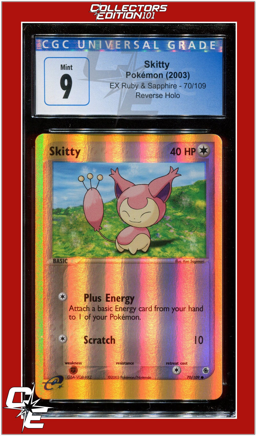 EX Ruby & Sapphire Skitty Reverse Holo 70/109 CGC 9