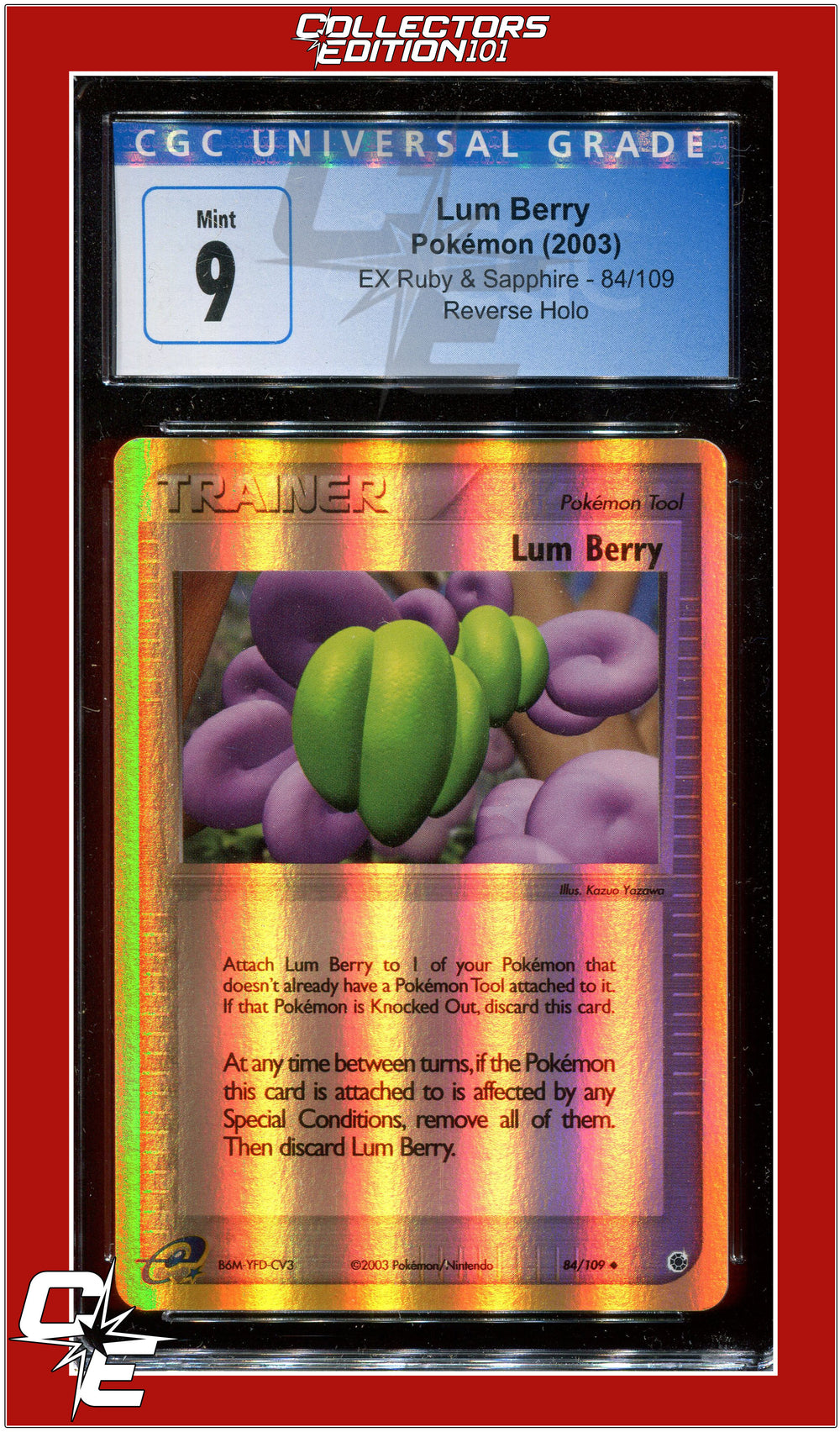 EX Ruby & Sapphire Lum Berry Reverse Holo 84/109 CGC 9