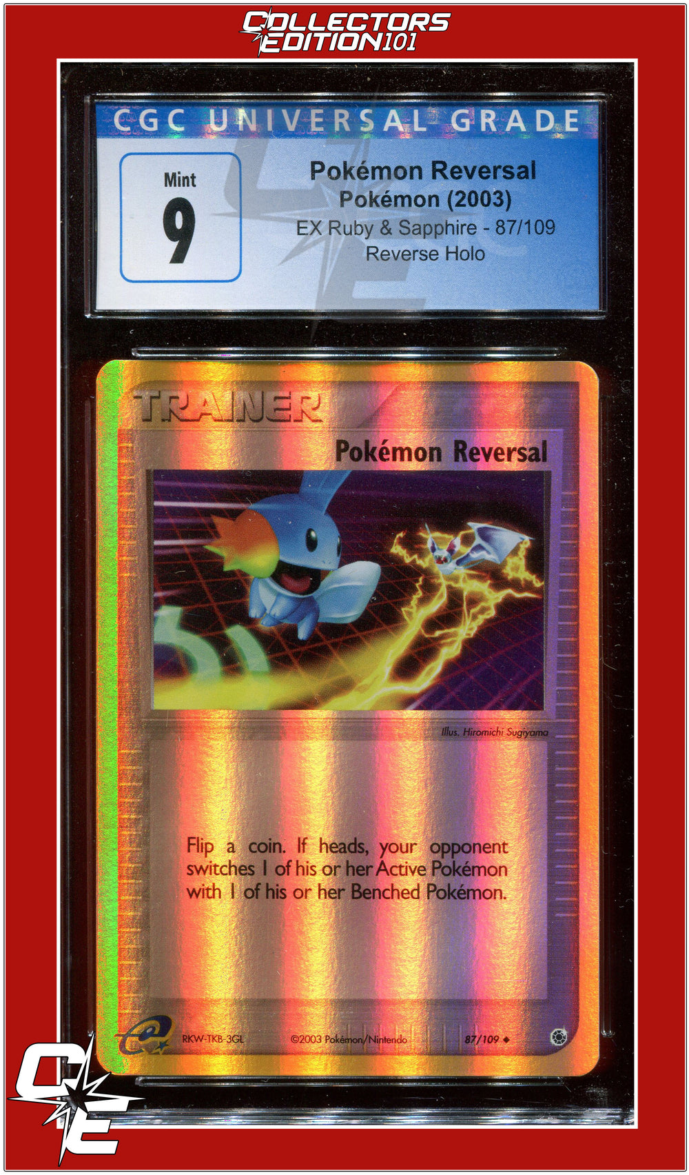 EX Ruby & Sapphire Pokémon Reversal Reverse Holo 87/109 CGC 9