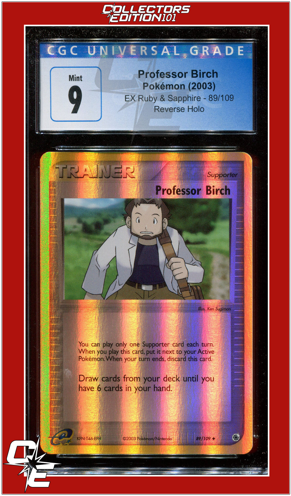 EX Ruby & Sapphire Professor Birch Reverse Holo 89/109 CGC 9