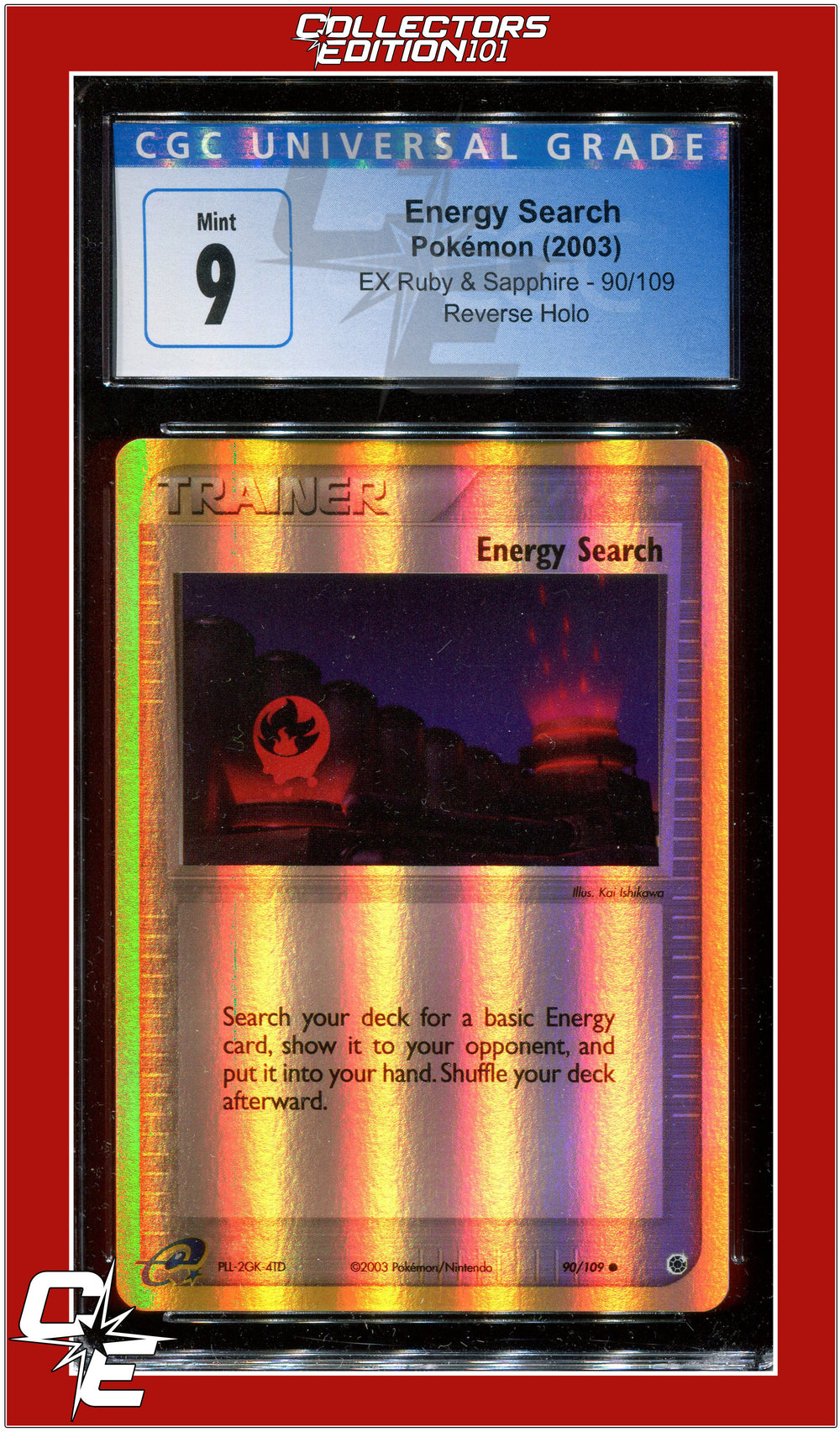 EX Ruby & Sapphire Energy Search Reverse Holo 90/109 CGC 9