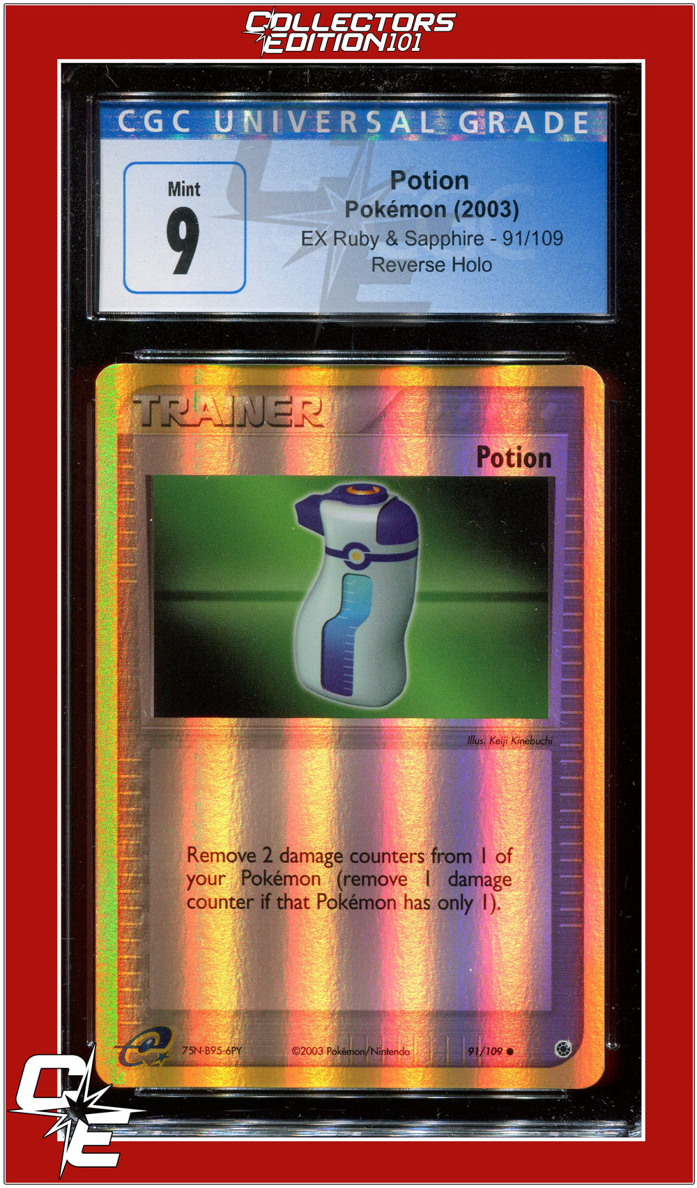 EX Ruby & Sapphire Potion Reverse Holo 91/109 CGC 9