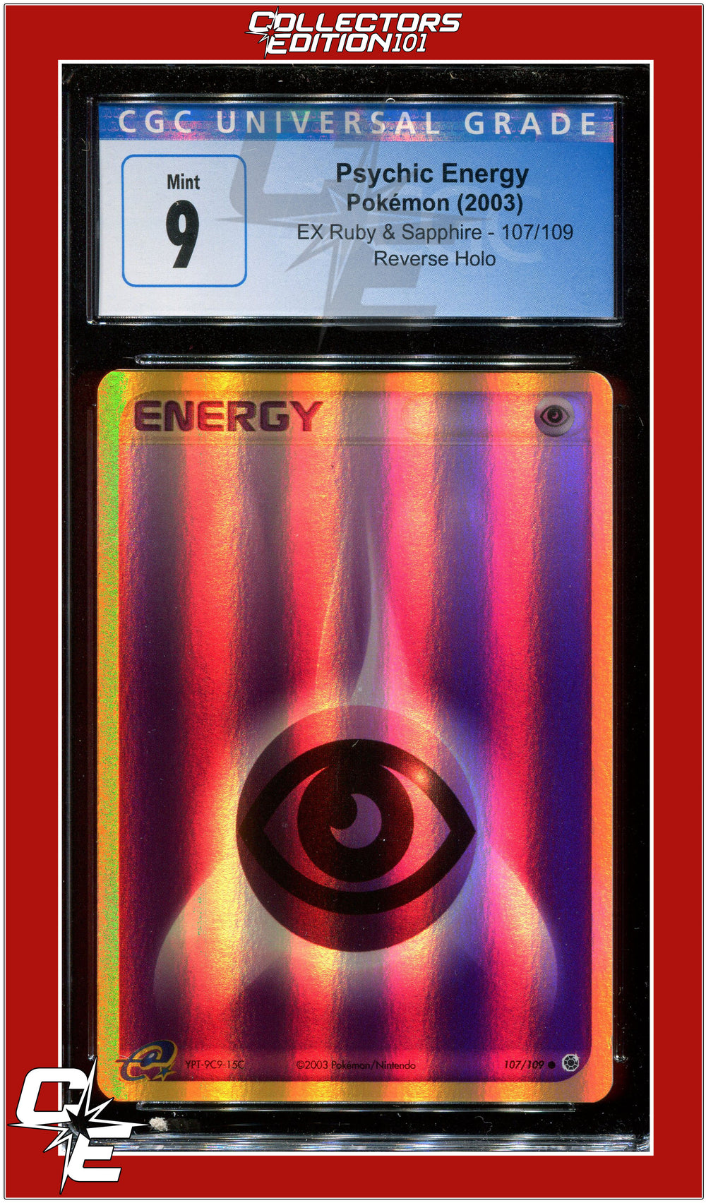 EX Ruby & Sapphire Psychic Energy Reverse Holo 107/109 CGC 9