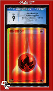 EX Ruby & Sapphire Fire Energy Reverse Holo 108/109 CGC 9