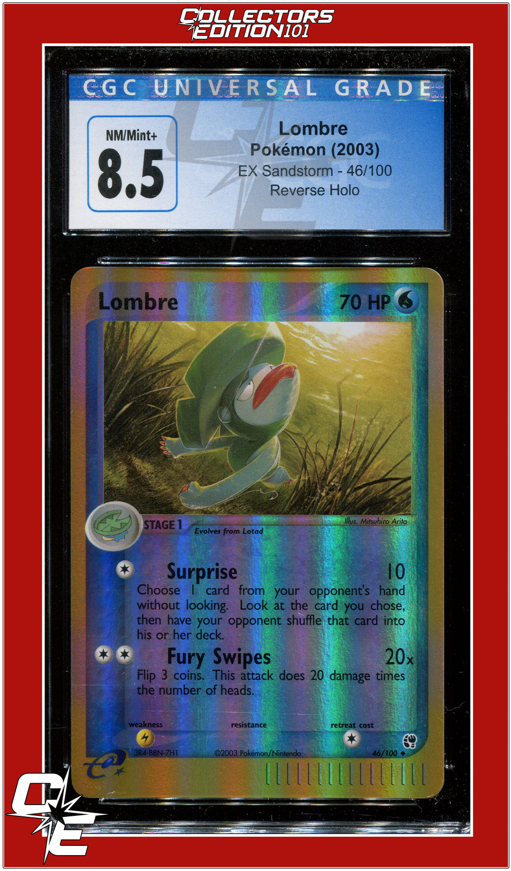 EX Sandstorm Lombre Reverse Holo 46/100 CGC 8.5