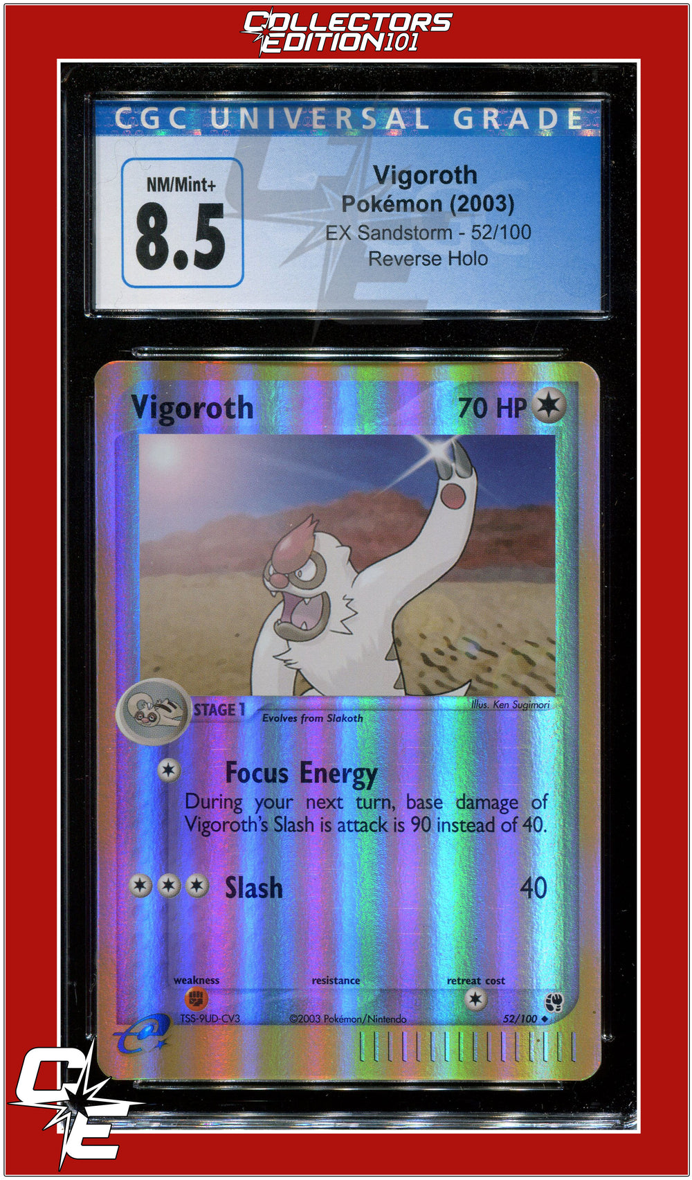 EX Sandstorm Vigoroth Reverse Holo 52/100 CGC 8.5