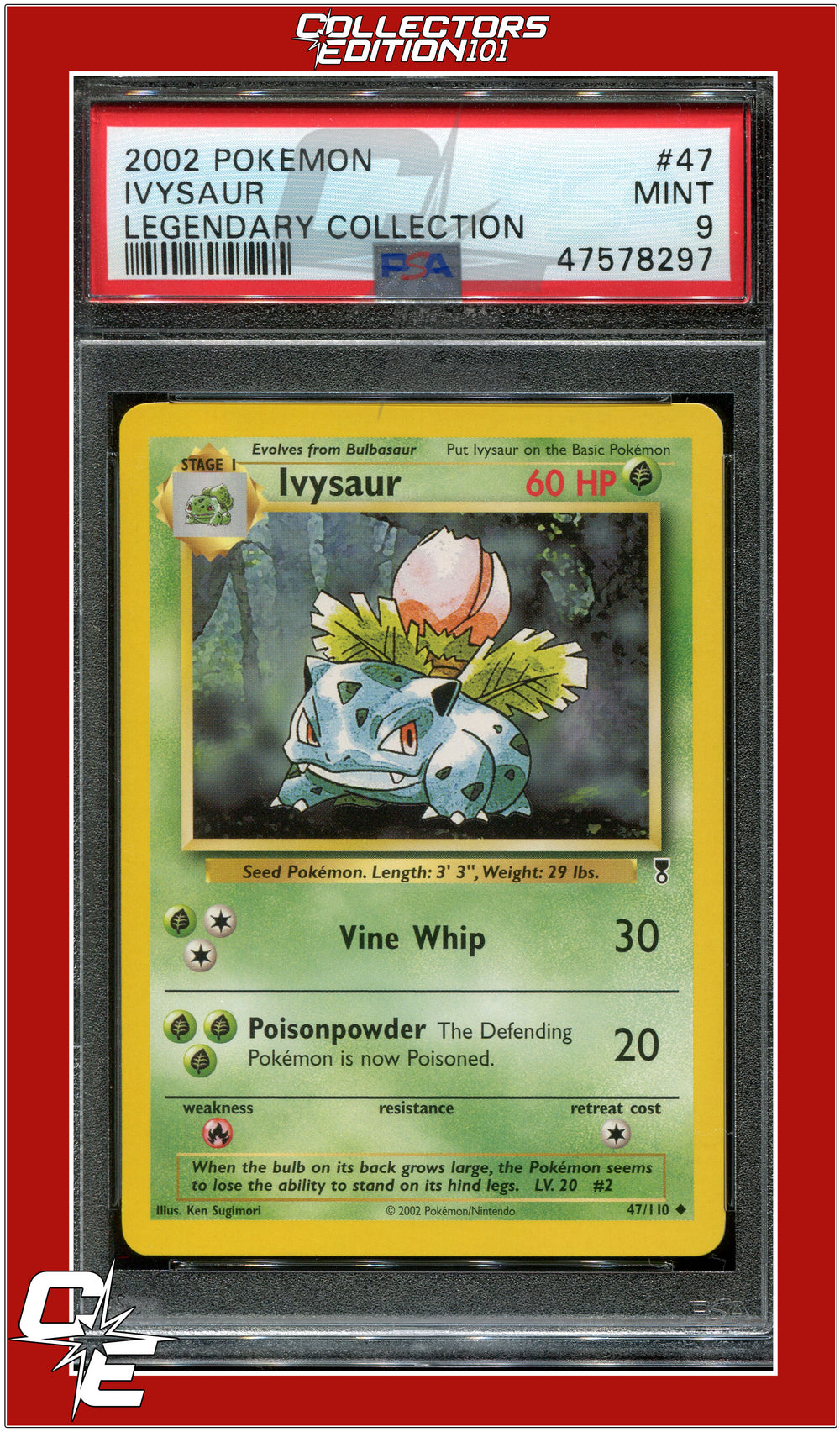 Legendary Collection 47 Ivysaur PSA 9