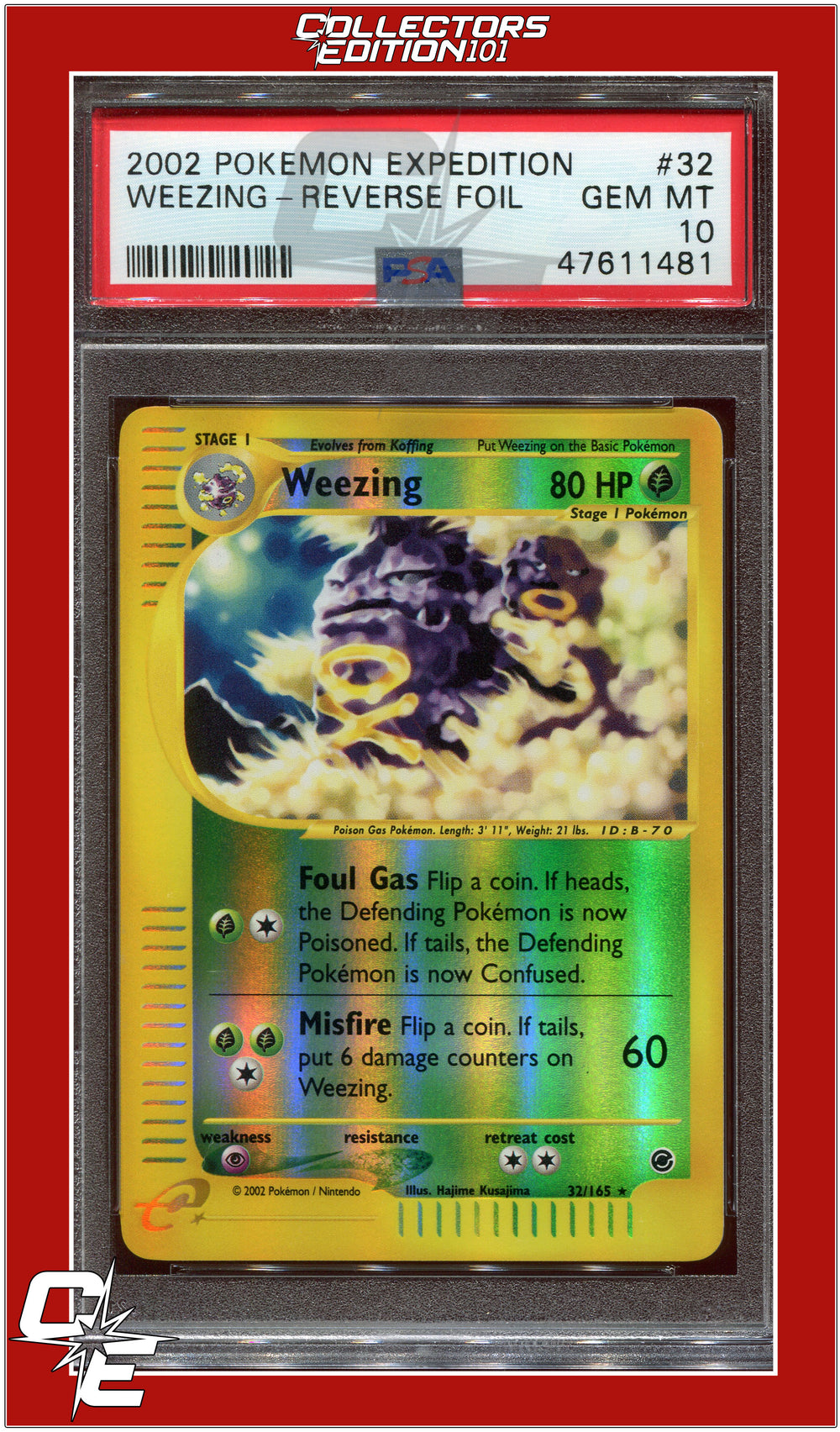 Expedition 32 Weezing Reverse Foil PSA 10