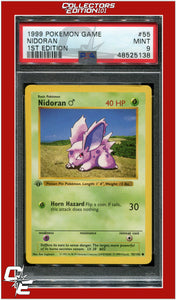 Base Set 1st Edition 55 Nidoran PSA 9