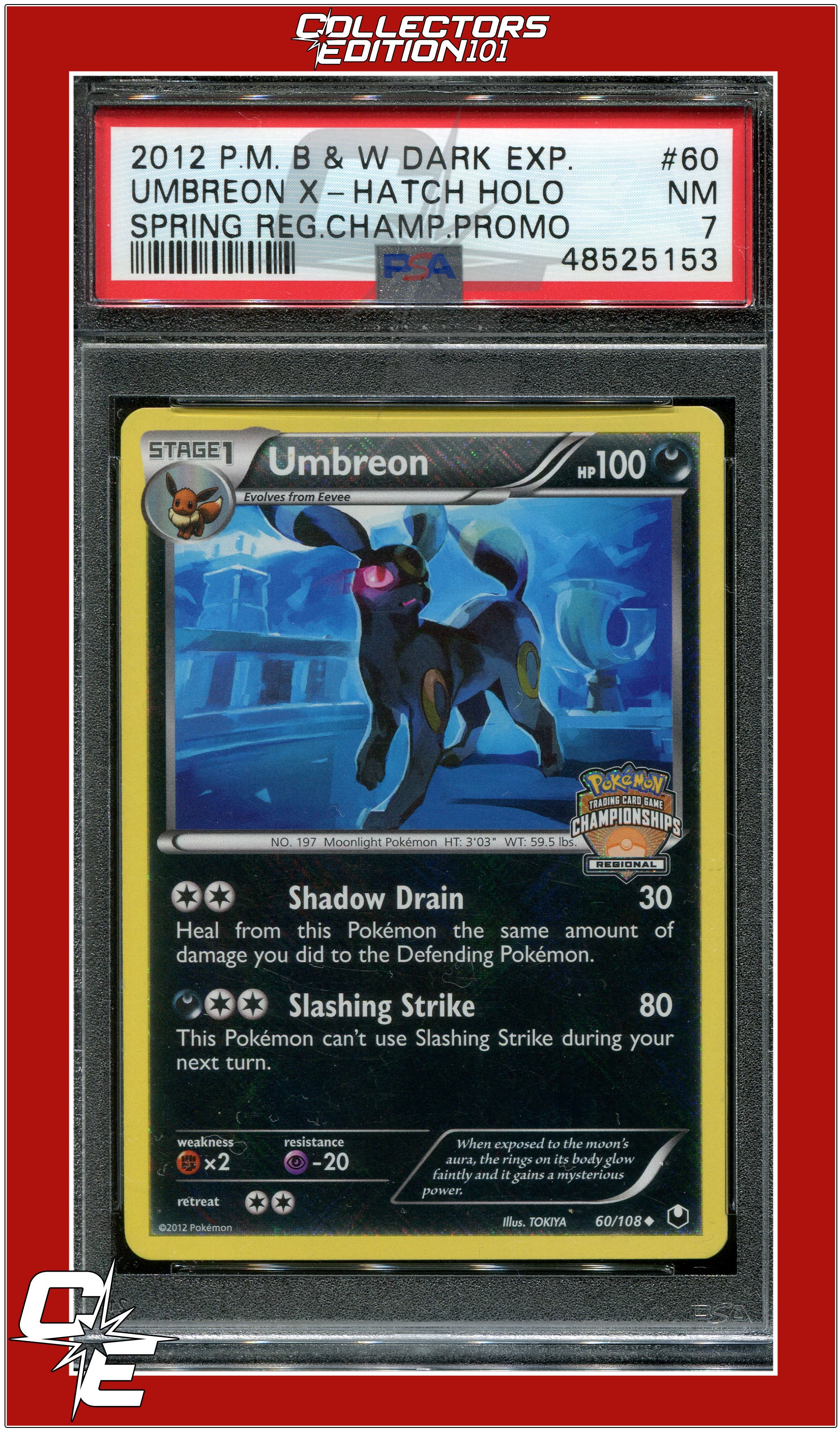 Pokemon Umbreon Holo Neo Genesis CGC 7 Near Mint popular