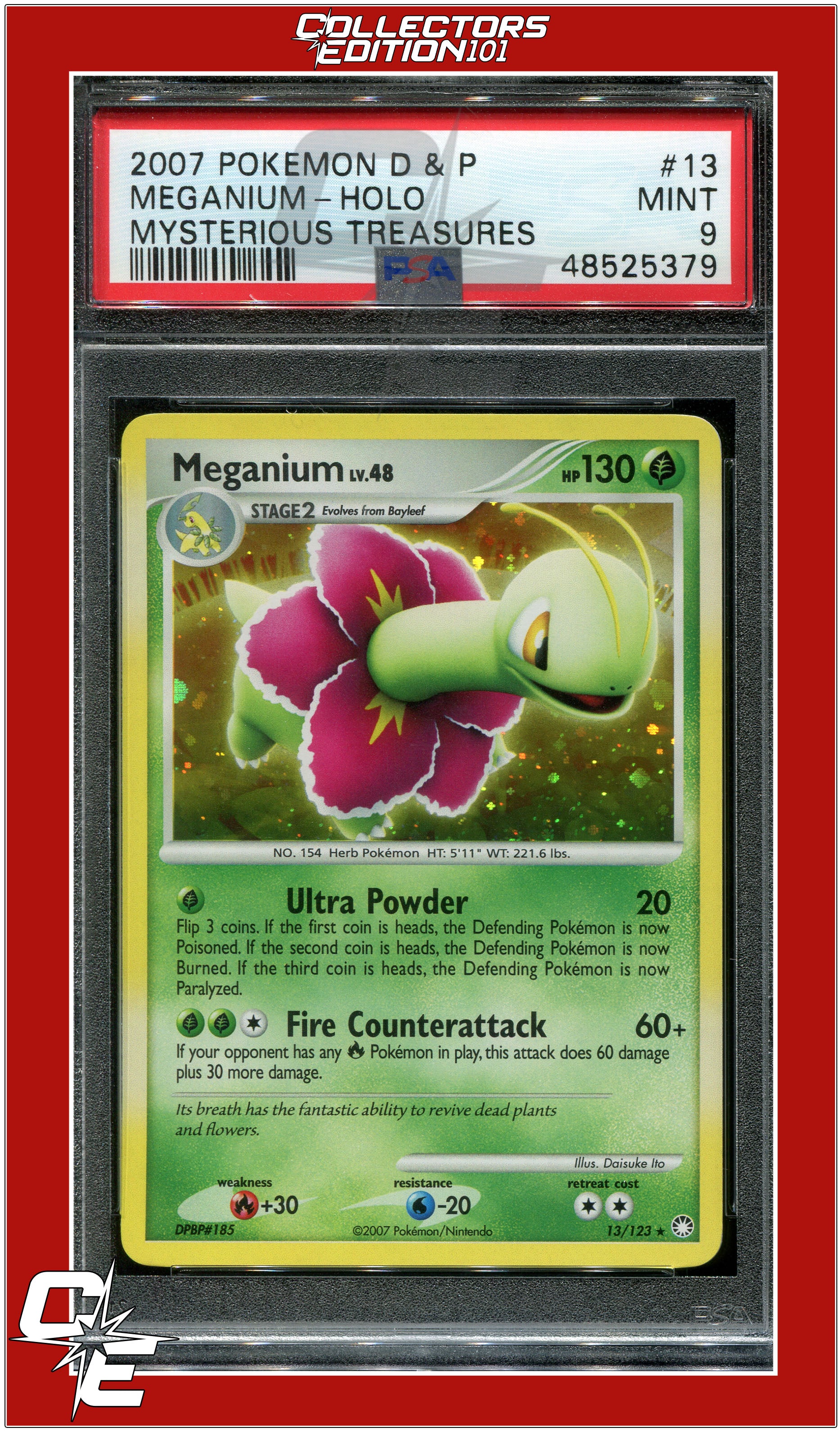 Mysterious Treasures 13 Meganium Holo PSA 9