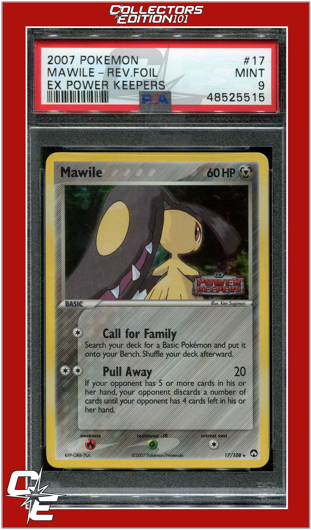 EX Power Keepers 17 Mawile Reverse Foil PSA 9