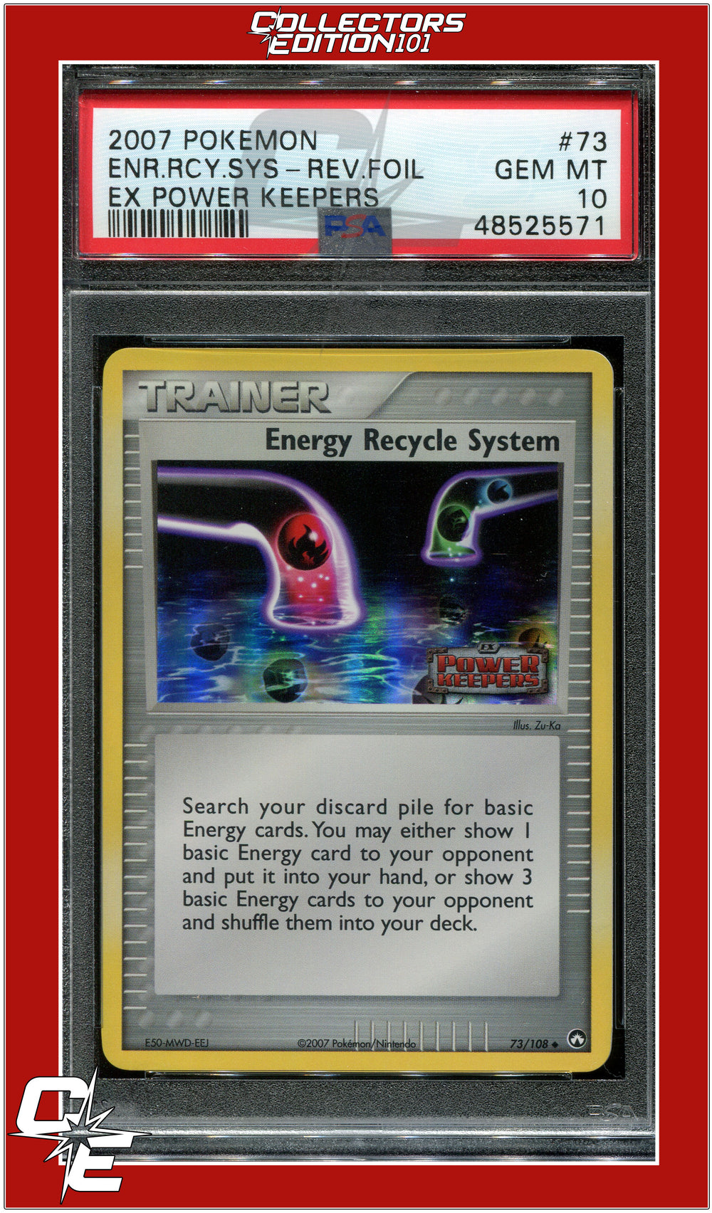 EX Power Keepers 73 Energy Recycle System Reverse Foil PSA 10