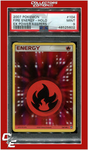 EX Power Keepers 104 Fire Energy Holo PSA 9