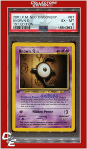 Neo Discovery 67 Unown E 1st Edition PSA 6