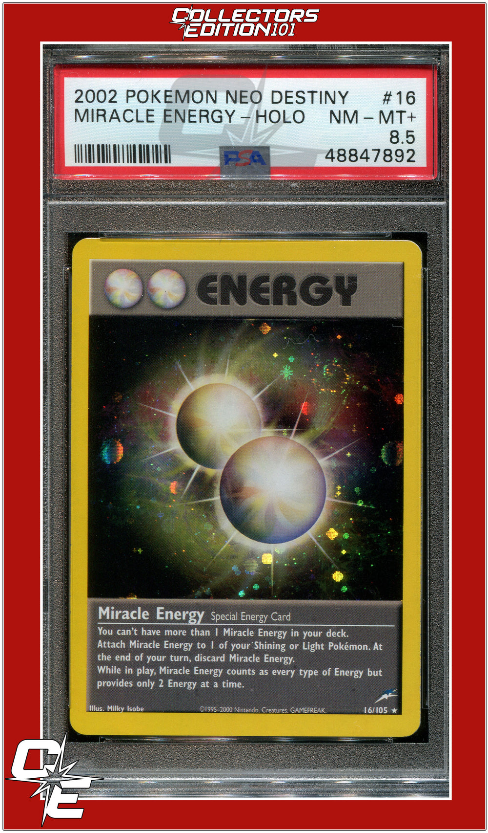 Neo Destiny 16 Miracle Energy Holo PSA 8.5 *SWIRL*