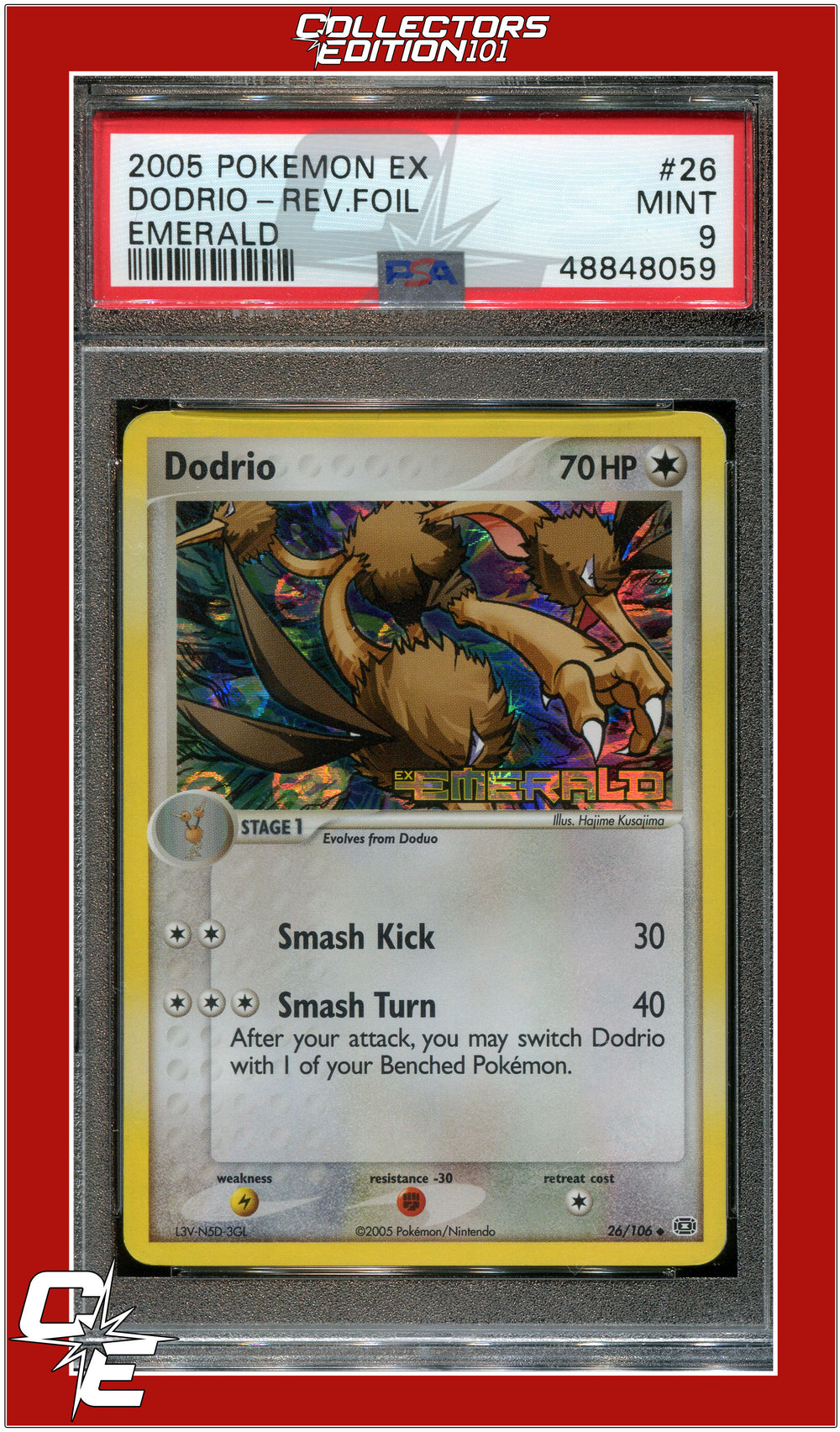 EX Emerald 26 Dodrio Reverse Foil PSA 9