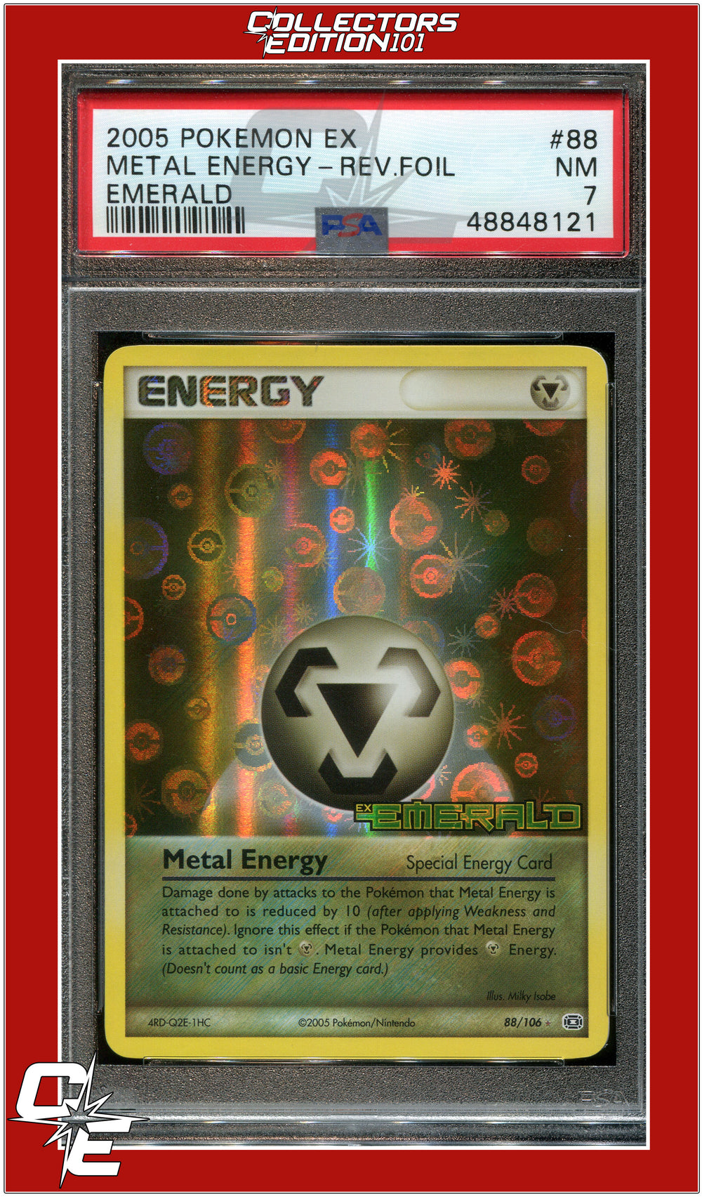 EX Emerald 88 Metal Energy Reverse Foil PSA 7