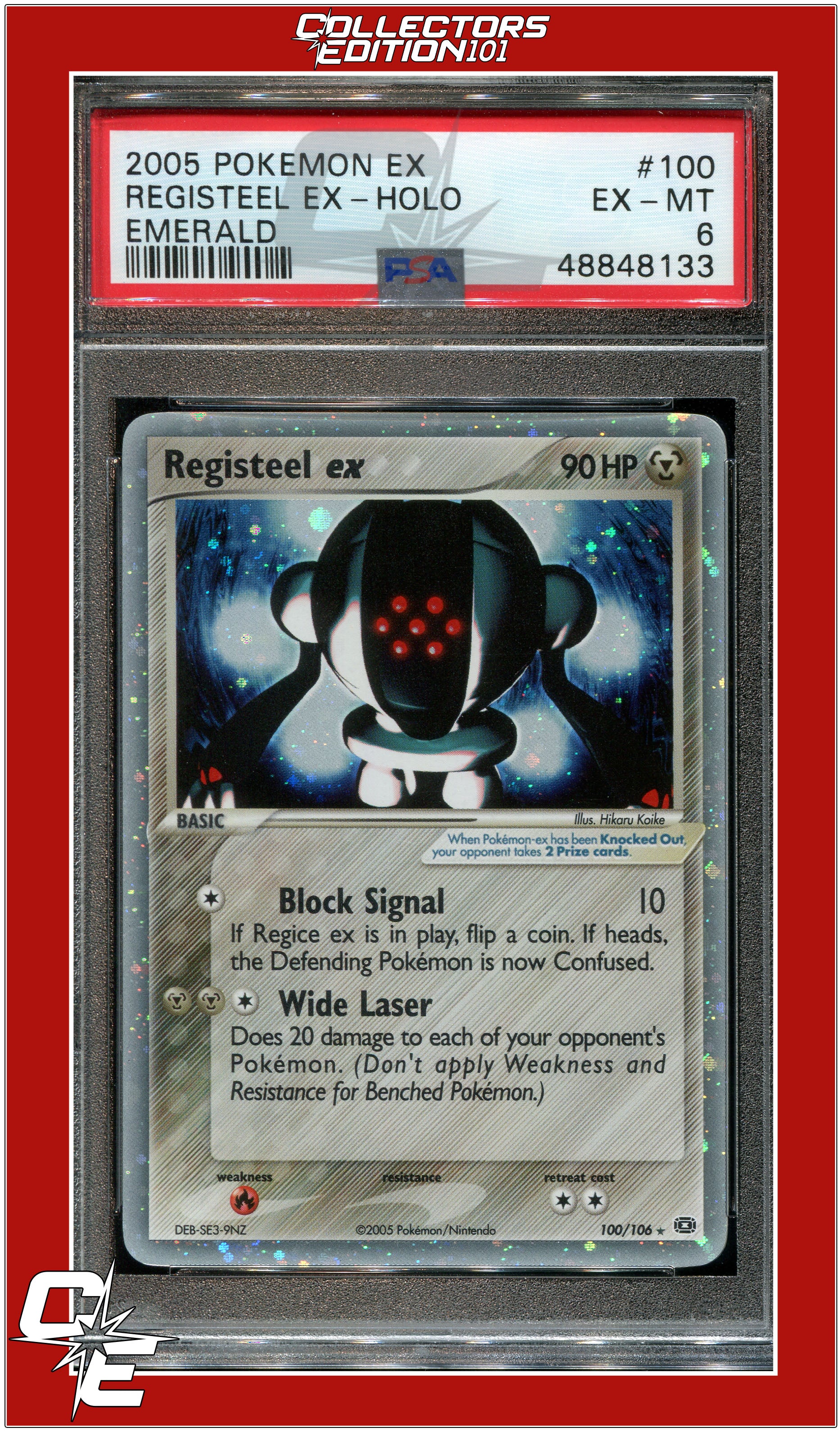 EX Emerald 100 Registeel EX Holo PSA 6 | Collectors Edition 101