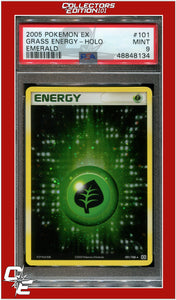 EX Emerald 101 Grass Energy Holo PSA 9