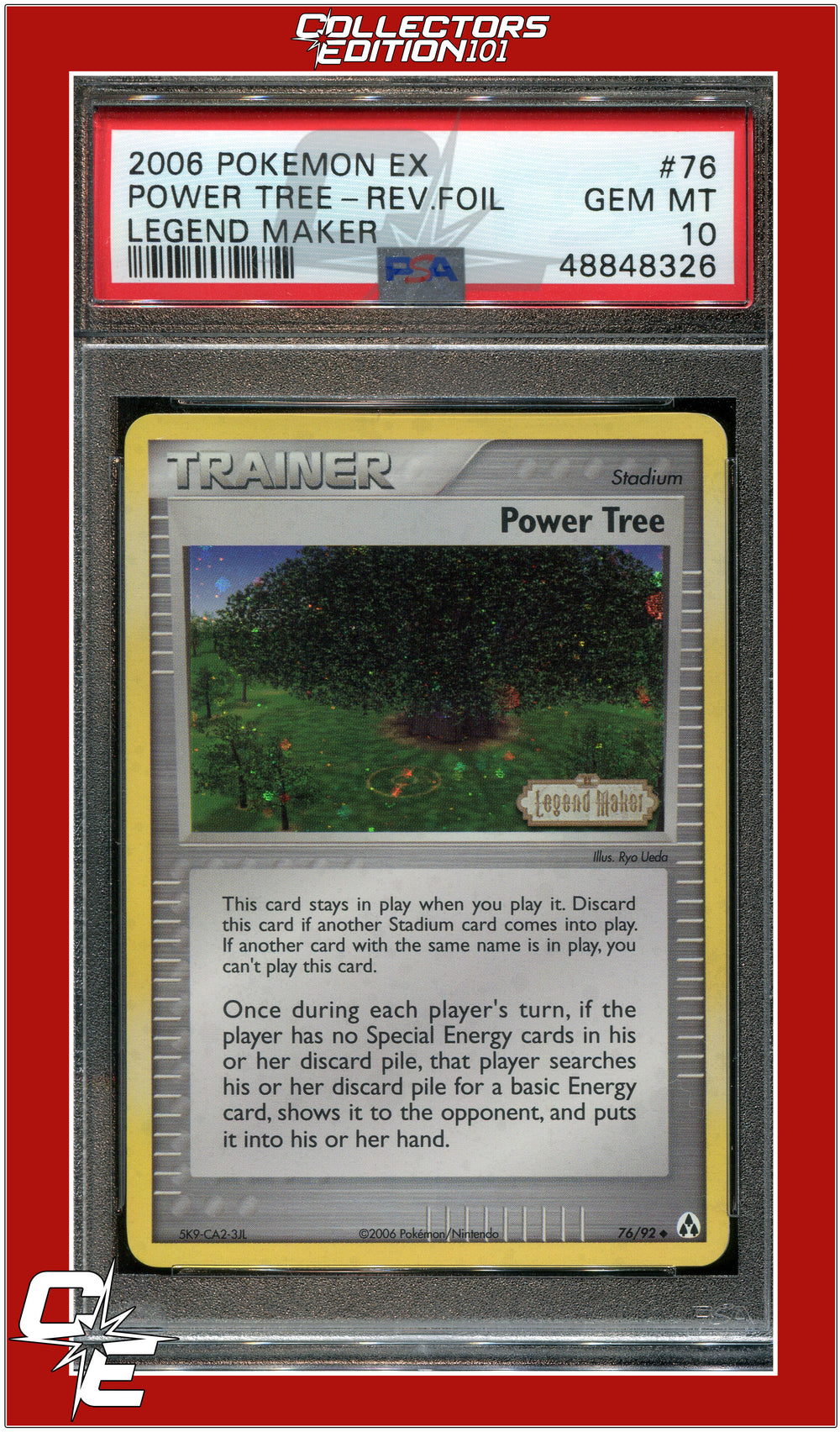 EX Legend Maker 76 Power Tree Reverse Foil PSA 10